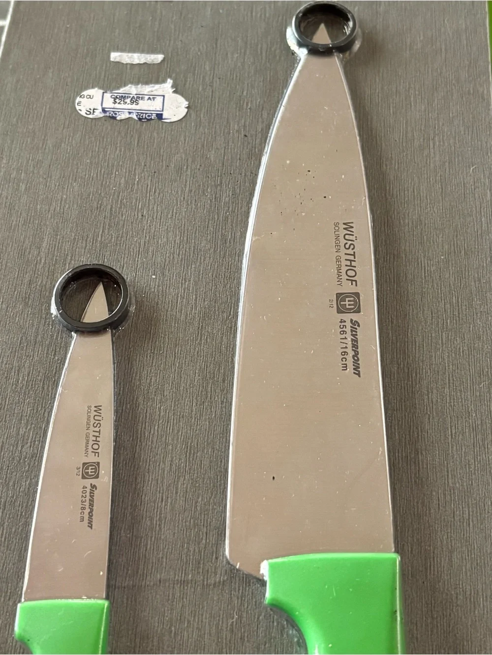 Wusthof Kitchen Knife Set with Black and Green Handles